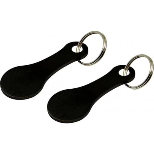 HOT SALE 1/2pcs Ring For Key Keychain Metal Aluminum Alloy Black Shopping Cart Token Keyring Accessories Decor Keyring Hook 2021