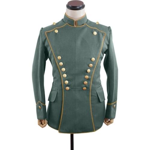 GU1W-035 WWI German Empire Officer Gabardine Uhlan yellow Pipped tunic ULANKA