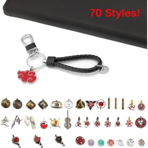 NARUTO Braided Leather Keychain Red Cloud Akatsuki Alloy Pendant Men Car Bag Keyring Holder Anime Souvenir Jewelry Gift Chaveiro