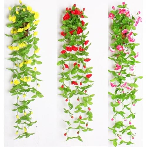 False flower wall falling decoration simulation rattan indoor rattan wall hanging flower basket flower art balcony fence rattan