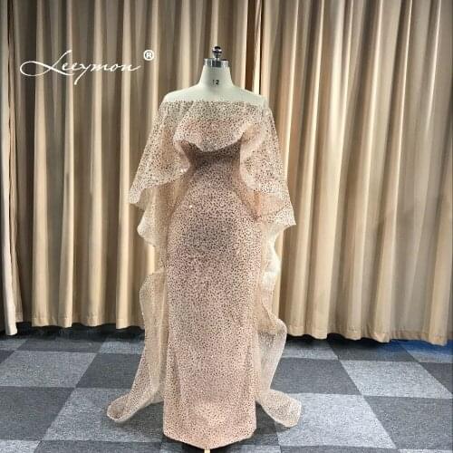 Leeymon Free Shipping Women Party Dress Sexy Novelty Sequin Dress Sleeveless Slim Fit Shining Detachable shawl Plus Size