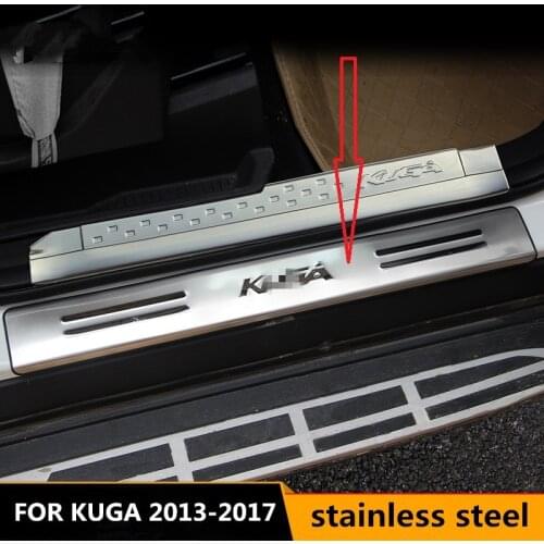 Stainless steel door sill strip for KUGA FORD Escape 2013-17 Exterior car-styling welcome pedal Scuff Plate cover Threshold Trim