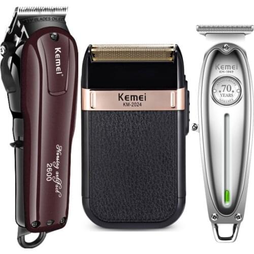 Kemei Professional Electric Hair Clipper Rechargeable Cordless Hair Trimmer Beard Shaver Hair Cutting Machine Hair Cutter Barber