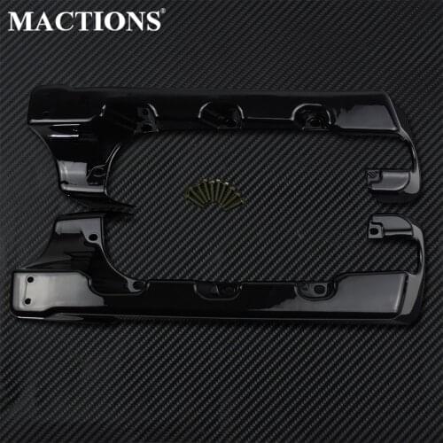 Motorcycle Gloss Black 4" Hard Saddle Bag Extensions For Harley Touring Road Street Glide Road King FLHT FLHX 1FLHR 1994-2013