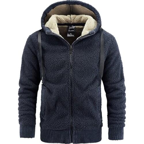 Mens Hoodies Fleece Fashion Sports Cashmere Jacket Winter Lamb velvet Cardigan Sweater Jacket Warm Mens Sweatshirt Plus Size8XL