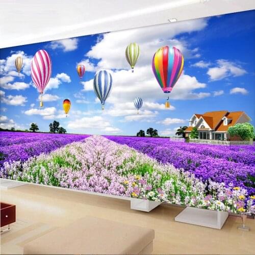 DIY Printed Cross Stitch Needlework Living Room,Sets For Embroidery Kit Full Silk Thread Lavender Hot Air Balloon