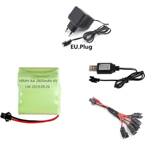 Ni-MH 6v 2800mah Battery + 6v Charger For Rc toys Boats Cars Tanks Trucks Robots Guns nimh AA 6v Rechargeable Battery Pack