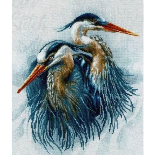 New Arrival Embroidery Great Blue Herons Cross Stitch Supplies Online UK with 100% Cotton Floss & Free Shipping for Wall Decor