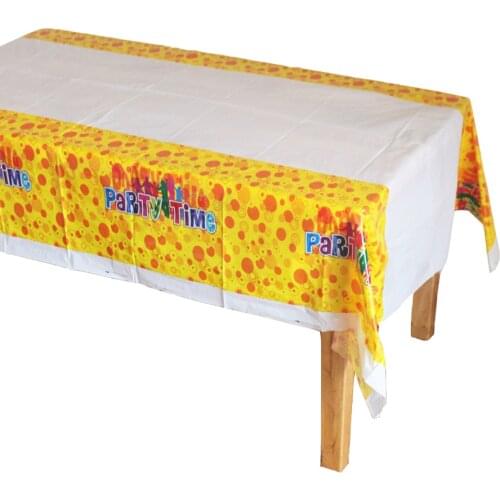 Disposable Plastic Table Clothes Table Cover Tablecloth Waterproof For Kids Birthday Party Decoration And Match Napkin