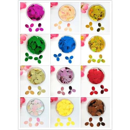 50g/lot 9*13mm Oval Egg Shape Sequins Side Hole, Paillettes Accessories Crafts For Bag, DIY Wedding Garment Accessory