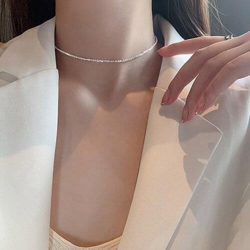 Clavicle Necklace Elegant Shiny Short Necklace Choker Necklace Charm Necklace for Women Charm Fashion Jewelry