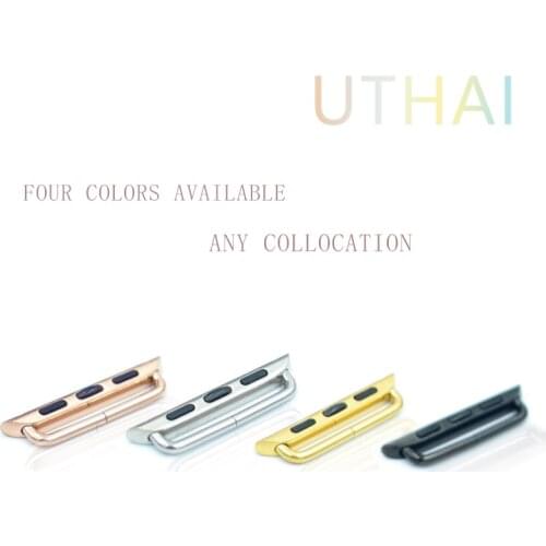 UTHAI A73 Connector Adapter For Apple Watch band apple watch 1 2 3 4 5 6 iwatch band strap 42mm/38mm 316L Stainless steel