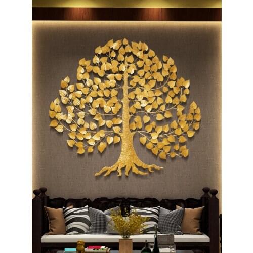 Southeast Asia Wrought Iron Bodhi Tree Wall Decorations Living Room Wall Pendant Wall Fortune Creative Entrance Wall Hanging