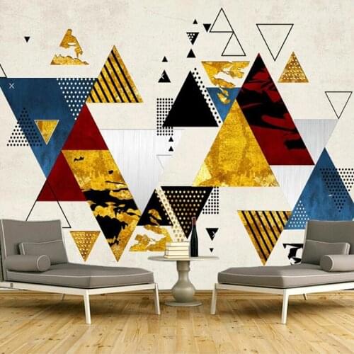 Custom 3D Wallpaper Nordic Modern Abstract Triangle Geometric Mural Non-woven Embossed Living Room TV Background Art Wall Murals