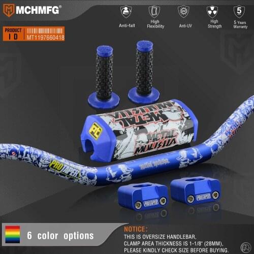 Handlebar For Pro Taper Pack Bar 1-1/8" Classic Handle bar Pads Grips Pit Pro Racing Dirt Pit Bike Motorcycle With CNC Adapter