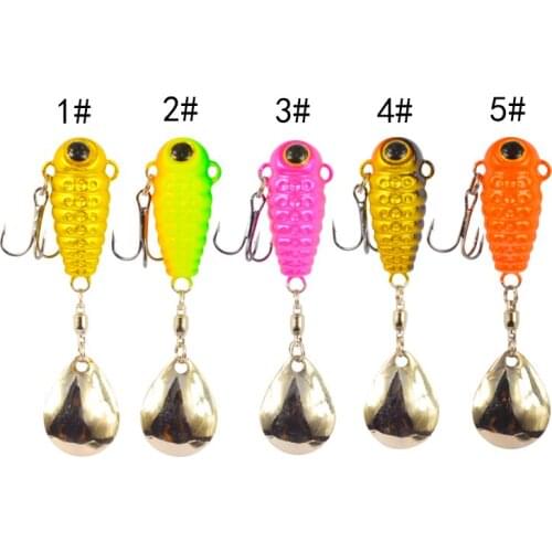 SP03 Pupa type Spinner Lure with Rotation Spoon Sequins 35mm 31.5g Spinner Bait Bass Fishing Lures Jig Spoon