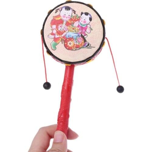 Spin Rattle Drum Monkey Drum Chinese Kid Toy Gift GXMB