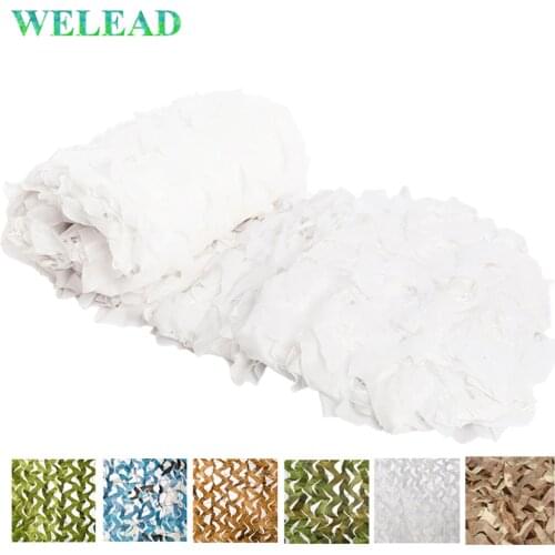 WELEAD 2x10 Reinforced Camouflage Net White Mesh Army Camo military Hide Garden Pergola Awning Decor Shelter Roof 10x2 10*2 2*10