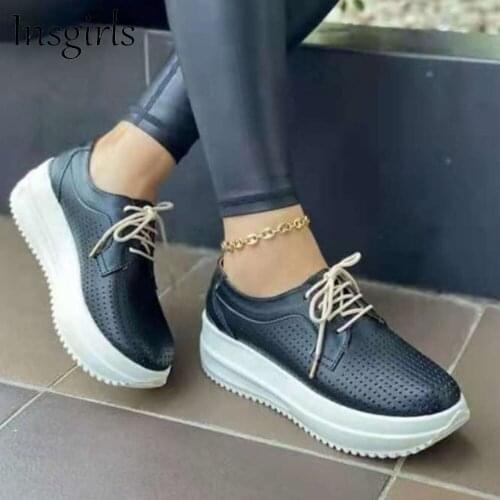 New Vulcanized Shoes Women 2021 Summer Hollow Out Ladies Breathable Lace Up Trendy Sneakers Running Walking Sport Casual Shoes