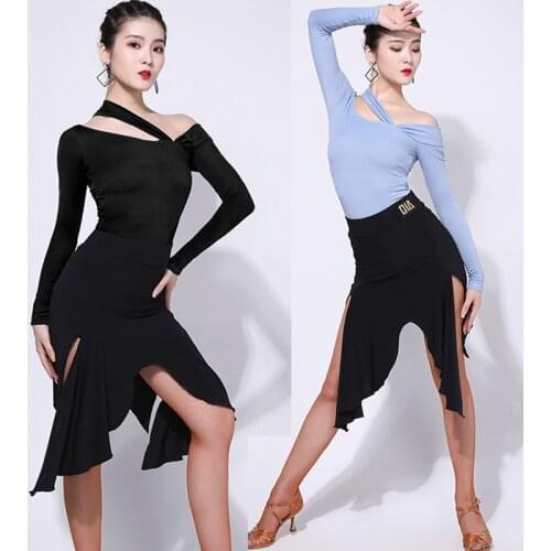 New Women Latin Dance Dress Sexy Irregular Suit Ballroom Practice Costume Female Samba Rumba Competition Dancing Costumes DL5044