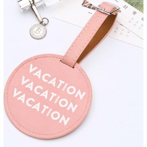 Zoukane Personalized Leather Round Suitcase Luggage Tag Label Bag Pendant Handbag Travel Accessories Name ID Address Tags LT01A