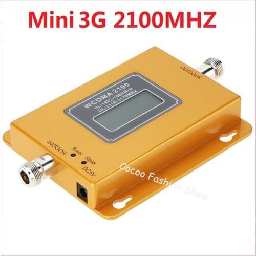 ZQTMAX Mini 3G Mobile Signal Amplifier 2100 UMTS Cellular Signal Booster WCDMA 75dBi Repeater LCD Display