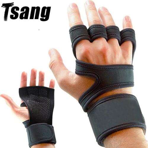 New 1 Pair Gym Gloves Fitness Weight Lifting Men Non-slip Half Finger Weight Lifting Cycling Sports Training Protector Glove