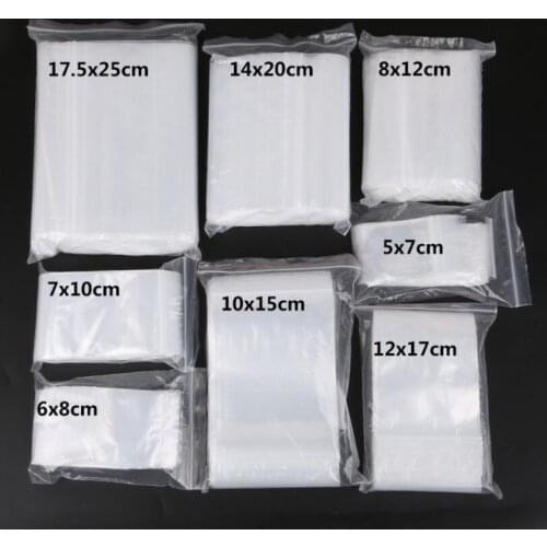 100pcs Transparent Self Sealing Sachet Zip Zipper Lock Plastic Bags 5*7cm/6*8cm/7*10cm Clear Ziplock Bag For Jewelry Packaging