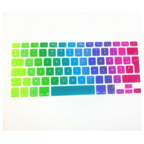 10X Dazzle Rainbow French AZERTY UK/EU Silicone Keyboard Cover Skin Protector for MacBook Pro air with Retina Display13 15 17