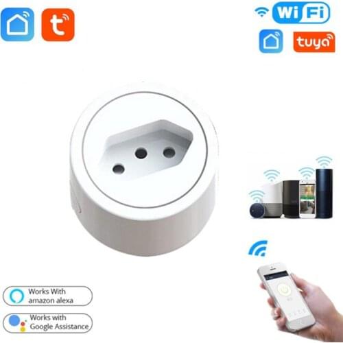 16A Smart Plug Brazil Standard Home WiFi Socket Adaptors With Power Monitor Works With Google Home Alexa Support Dropship