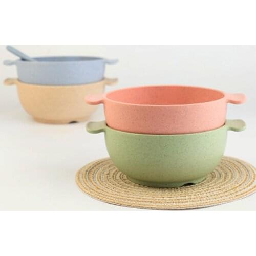 2pcs/set Baby Feeding Food Tableware Eco-Friendly Toddle Kids Dishes Baby Child Eating Dinnerware Anti-hot Training Bowl+Spoon