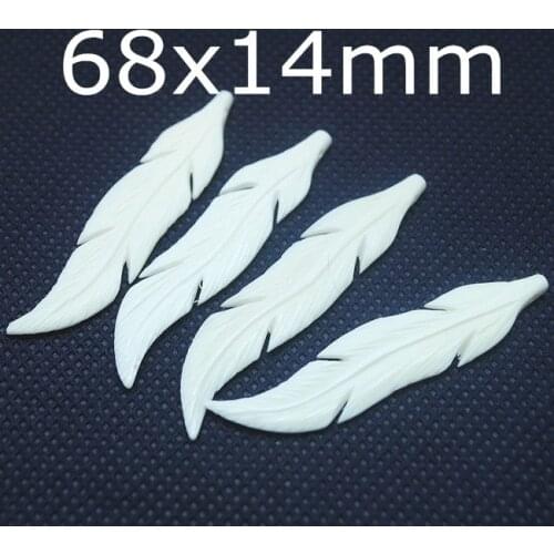 New arrivals nature handmade bone beads feather shape white color charms beads accessories jewelry findings nature colors