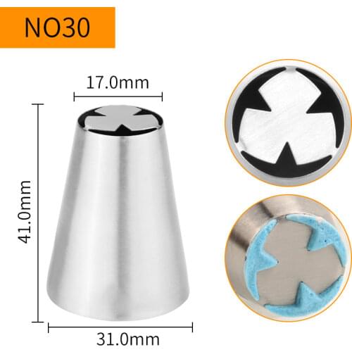 30pcs/lot)Free Shipping Stainless Steel Cake Decorating Specialty Russian Flower Icing Nozzle #NO30