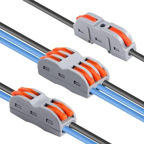 20PCS/lot Terminal Connector Universal Cable Wire Connectors SPL-1 SPL-2 SPL-3 Fast Compact Push in Wiring Terminal Block
