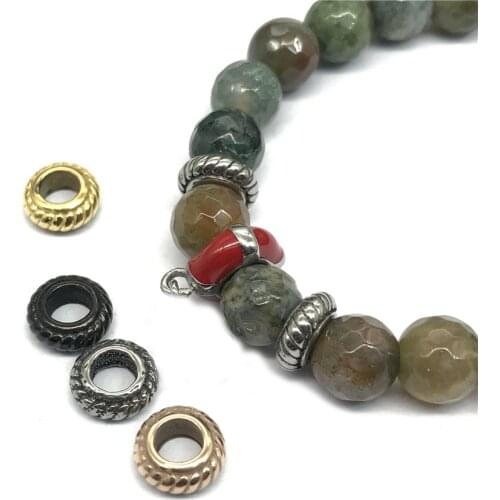 316l Stainless Steel Charms Spacer Beads Accessories Fit DIY Jewelry Making Bead Bracelet 5mm Hole Metal Beads