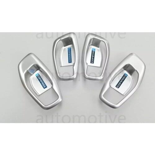 4PCS ABS Interior Inner Door Handle Bowl Cover Trim For Jeep Compass 2017
