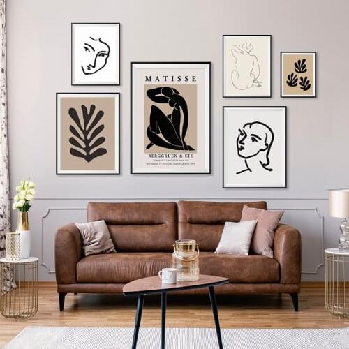 Abstract Vintage Portrait Leaves Canvas Painting Poster and Print Wall Art Pictures for Living Room Interior Home Decor NO FRAME