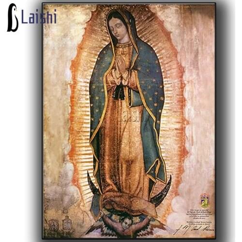 Embroidery Handicraft 5D Diy Diamond Painting Cross Stitch kits Guadalupe Virgin religious painting Full Square round rhinestone