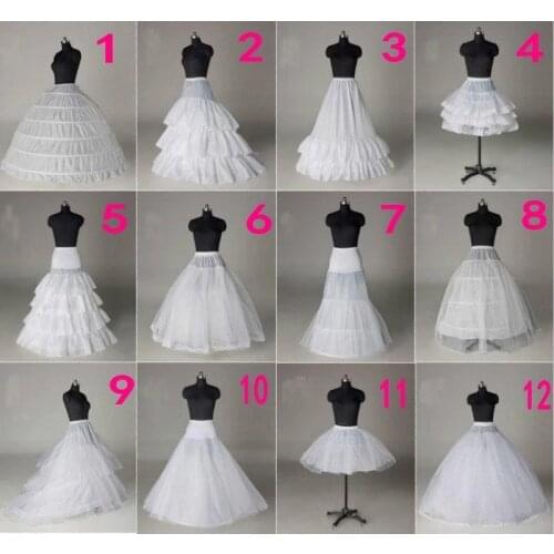 12 Style White A-Line/Hoop/Hoopless/Short Crinoline Petticoat/Underskirt wedding