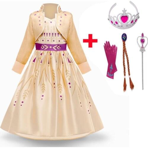 New Anna Elsa Dress Girls Princess Dress for Kids Snow Queen Elza Cosplay Costume Party Children Clothing Sleeveless Dress