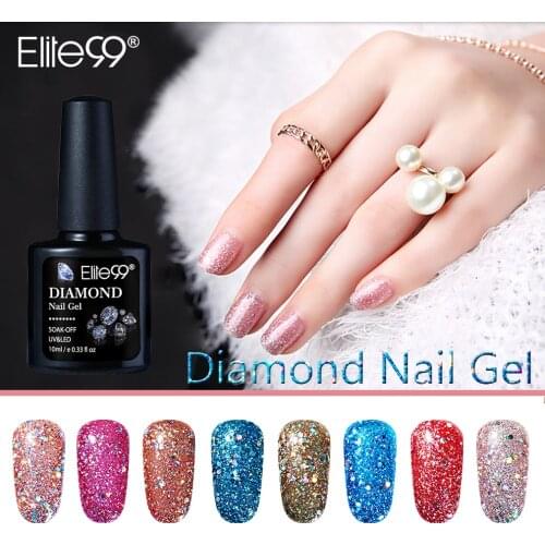Elite99 10ml Nail Diamond Gel Polish Bling Glitter Sequins Gel Nail Polish Vernis Semi Permanent Nail Gel Varnishes for Nails