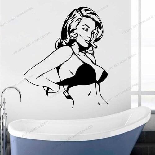 Naked Sexy Girl Wall Sticker Bathroom Room Art Home Decoration Posters Vinyl Sticker Removable Wall Decal CX1012