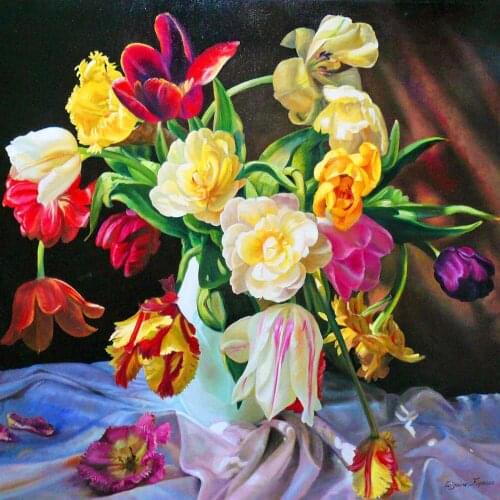 LaoJieYuan Flowers in vase in night DIY Crystal full 5D plastic diamond painting cross stitch kit art 3Dmosaic square rhinestone