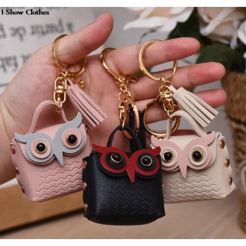 Cute Owl Small Bag Women PU Leather Coin Purses Fashion Jewelery Handbag Girls Coin Card Holder For Kids Purses Keychain