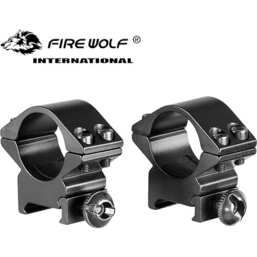 FIRE WOLF Low Profile 20mm Weaver Picatinny Rifle Scope Mounts 25.4mm 1" inch Rings Flashlight Torch mounts