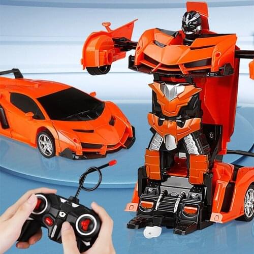 1/18 Bugatti RC Car Transformation Robots Sports Vehicle Model Robots Toys Cool Deformation Car Kids Toys Gifts For Boys