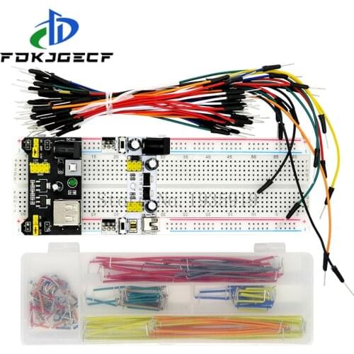 3.3V/5V MB102 Breadboard power module+MB-102 830 points Prototype Bread board for arduino kit +65pcs / 140pcs jumper cable wires