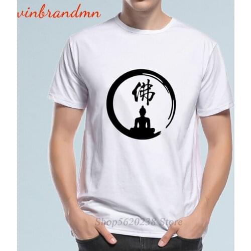 Enso Zen Circle of Enlightenment T shirt men Meditation Chinese Character Buddha T-shirt Buddhism Japan style tee shirt Camiseta