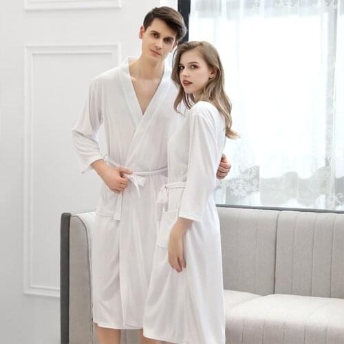 Lovers Sleepwear Kimono Bathrobe Gown Soft Toweling Terry Robe Male Casual Home Bathrobe Hotel Robe Men And Women Nightgown