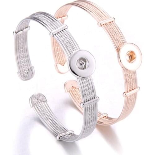 2019 New Elasticity Snap Bangles Crystal Bracelet Buttons Snap jewelry Fit 12mm Snap Button Jewelry Bracelet